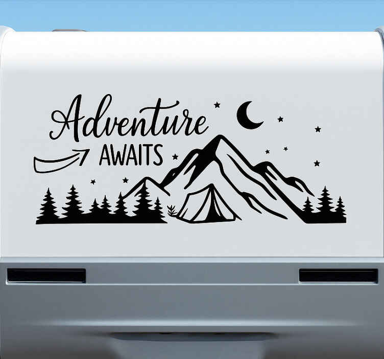 Autocollant camping car l'aventure vous attend - TenStickers