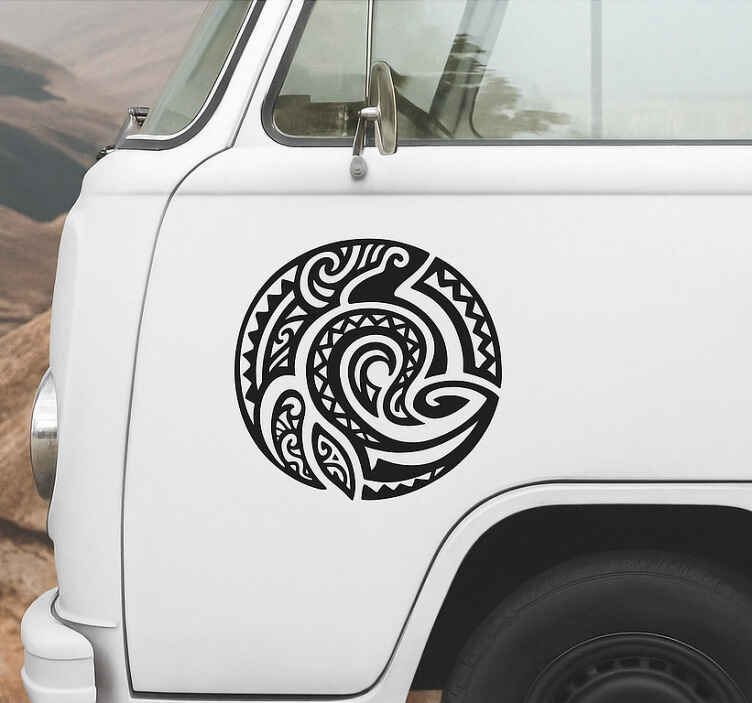 Autocollant camping car tatouage océan - TenStickers