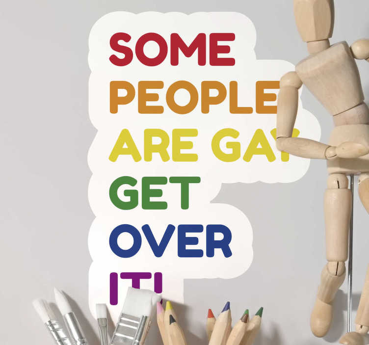 Gay Pride text wall sticker - TenStickers