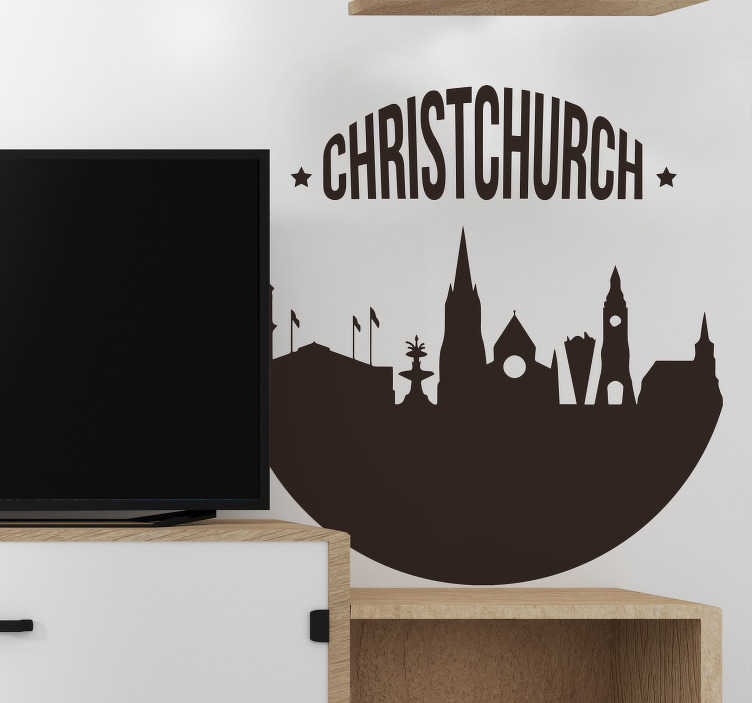 Christchurch skyline wall decor TenStickers