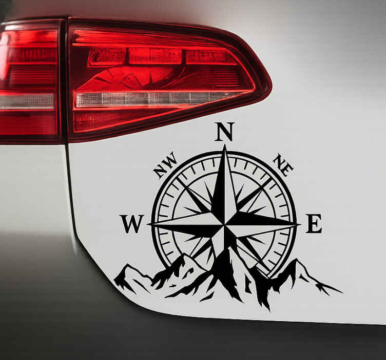 Car sticker compass rose with sunrise - TenStickers