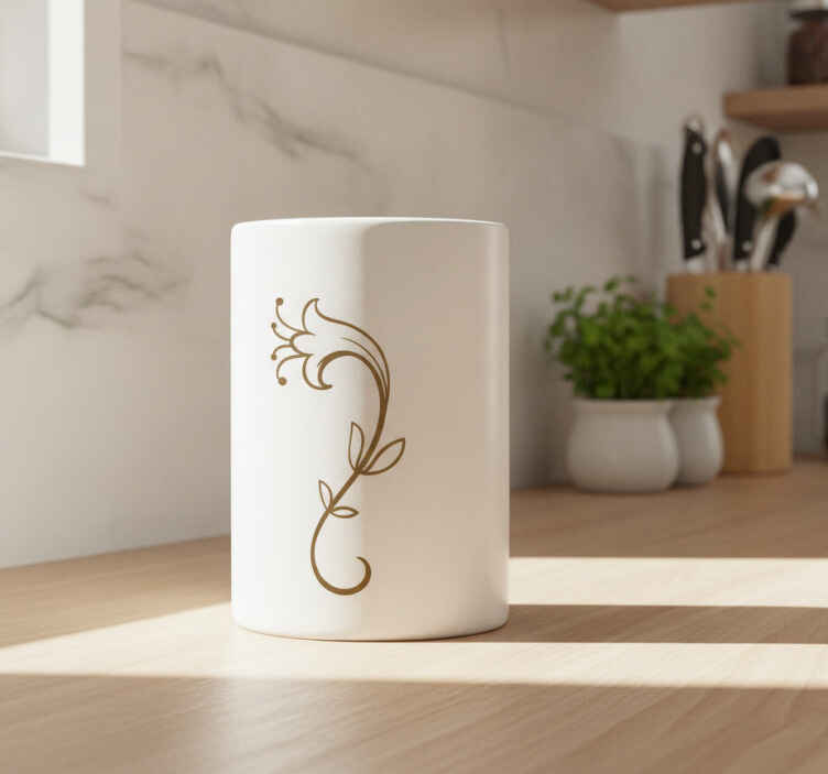 Keuken muursticker elegante gestileerde bloemen - TenStickers