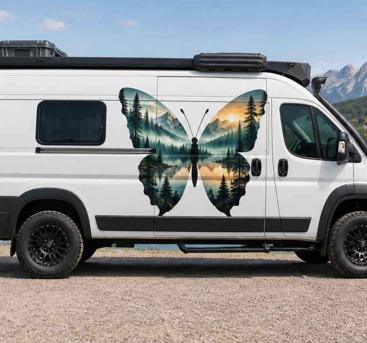 Campervan decal butterfly design - TenStickers