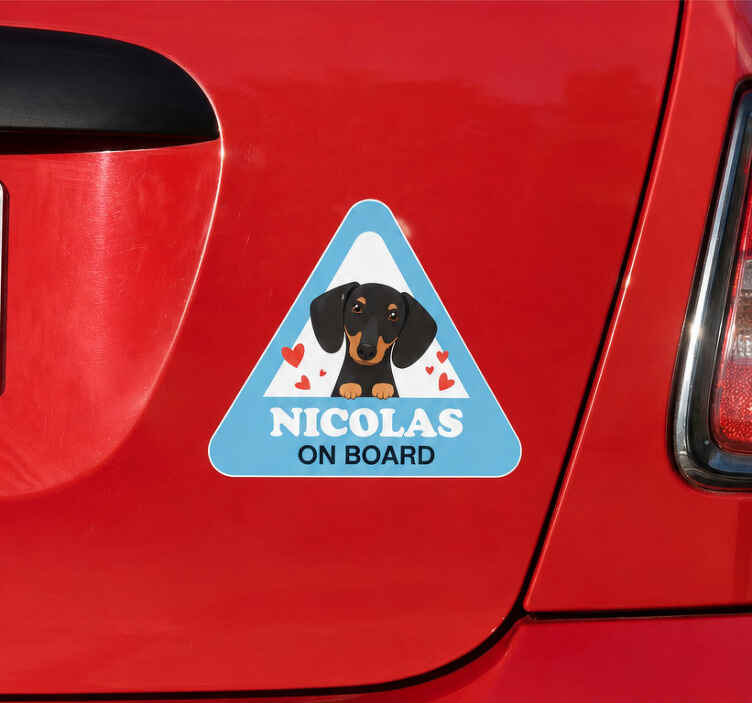 Autoaufkleber hund an bord mit bild - TenStickers