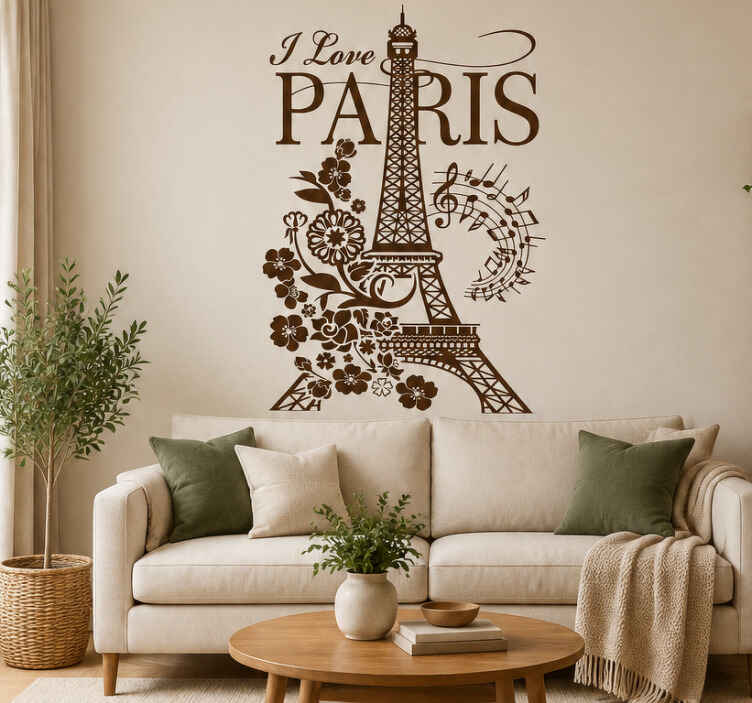 Adesivo murale ti amo parigi - TenStickers