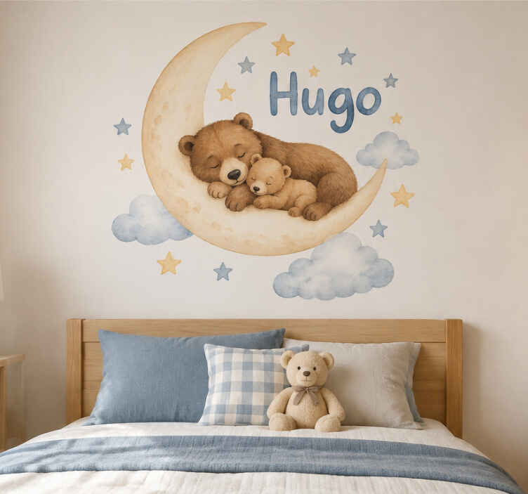 Wall sticker bears and the moon - TenStickers