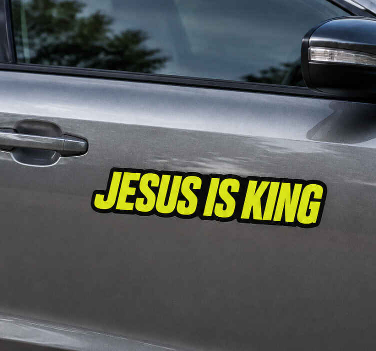 Pegatina coche jesús es rey - TenVinilo