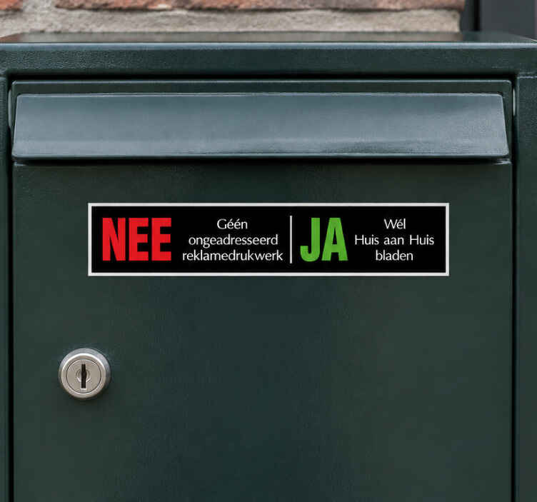 Brievenbus sticker nee-ja - TenStickers