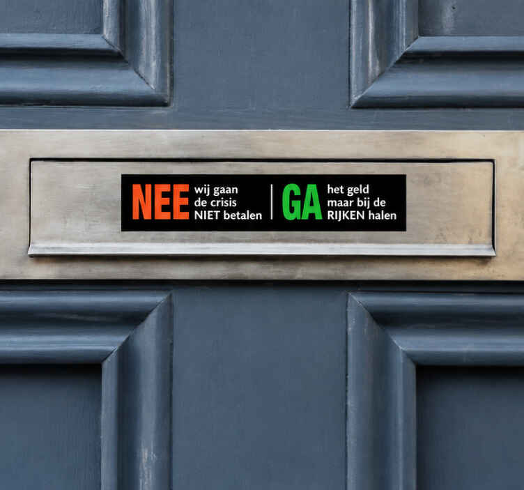 Brievenbus sticker nee ga - TenStickers