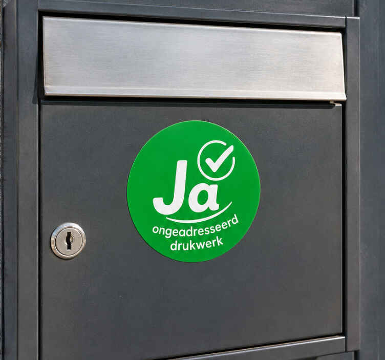 Brievenbus sticker ja ongeadresseerd drukwerk - TenStickers