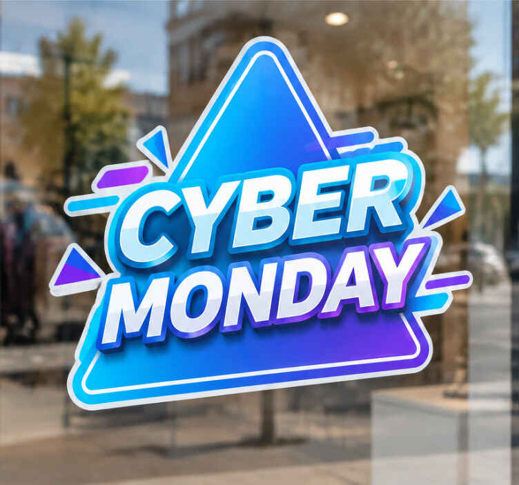 Black friday sticker triangle cyber sale - TenStickers