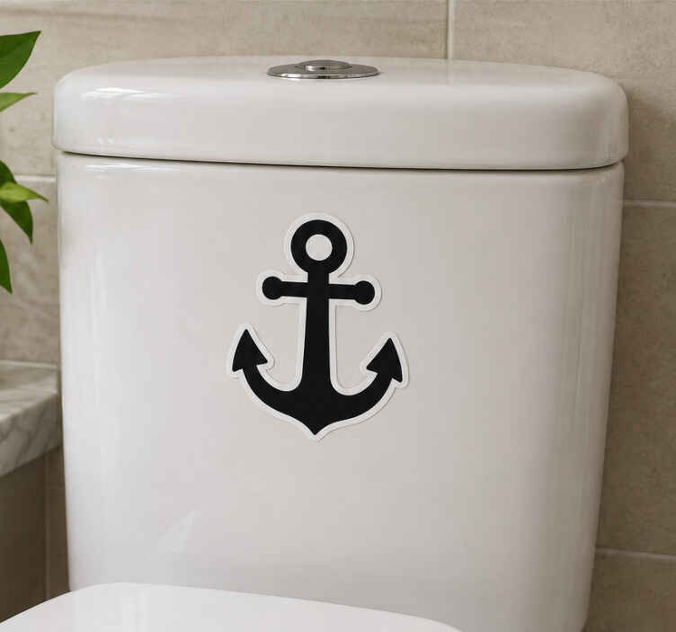 Badeværelse klistermærke monokrom anker - TenStickers