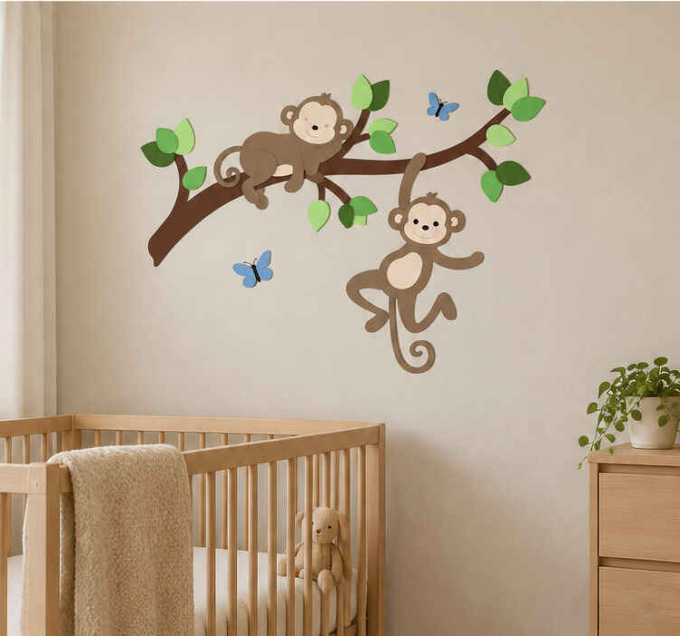 Wallsticker dyr aber på gren - TenStickers