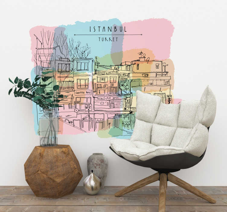 Eski istambul oturma odası duvar dekoru - TenStickers