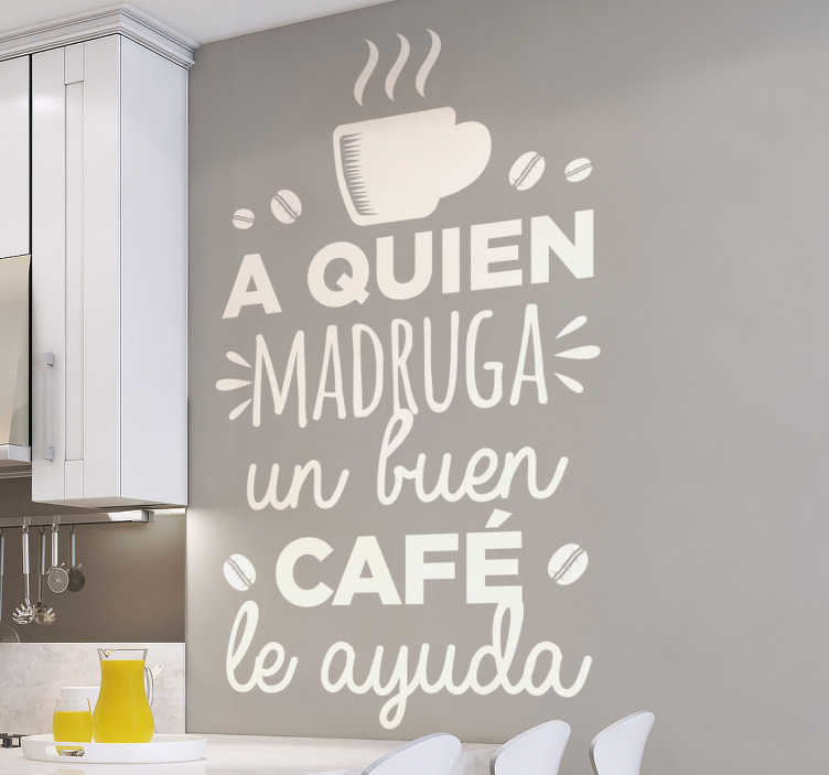 Vinilo decorativo para la cocina - Café con adorno