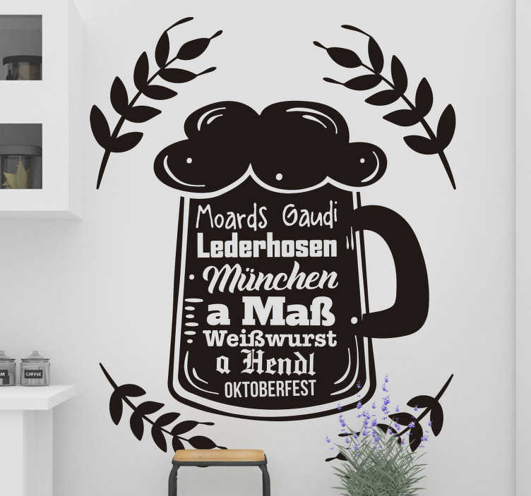 Text Aufkleber Oktoberfest Bierkrug - TenStickers