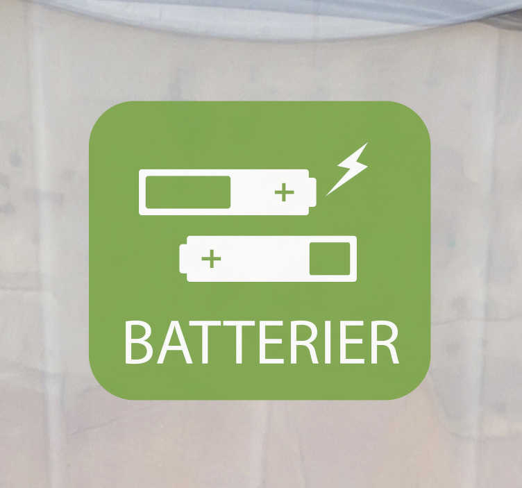 Batterier resirkulering vinyl skilt - Tenstickers