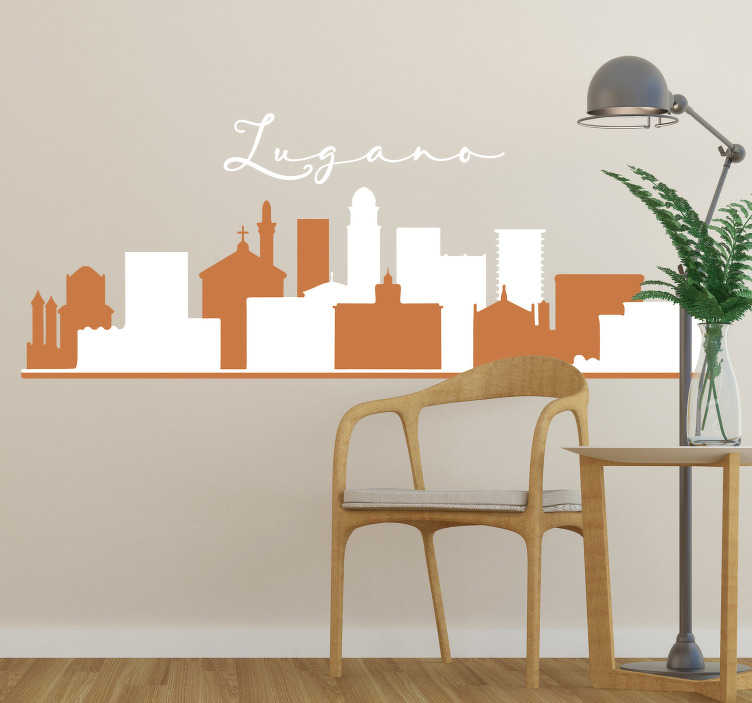 Adesivo murale skyline Lugano - TenStickers