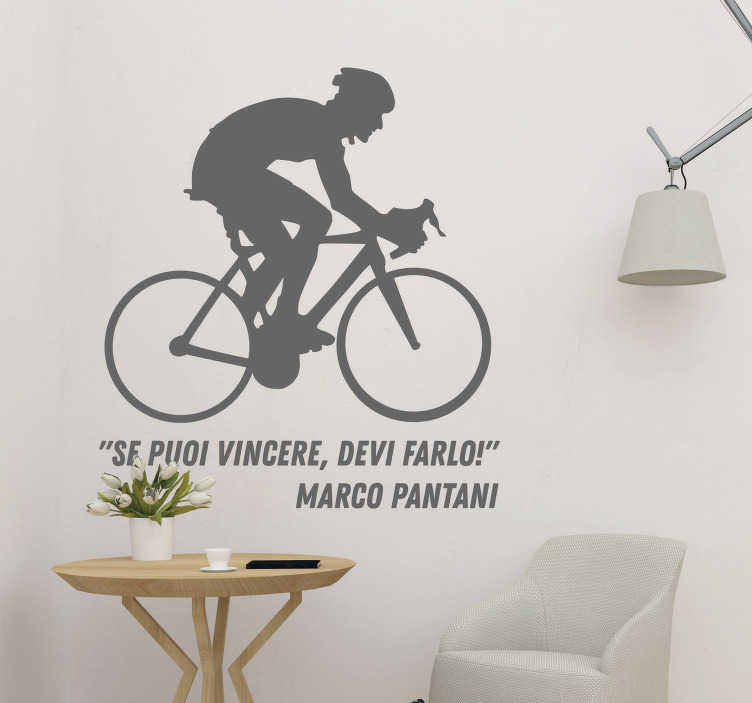 Adesivo murale frase Marco Pantani