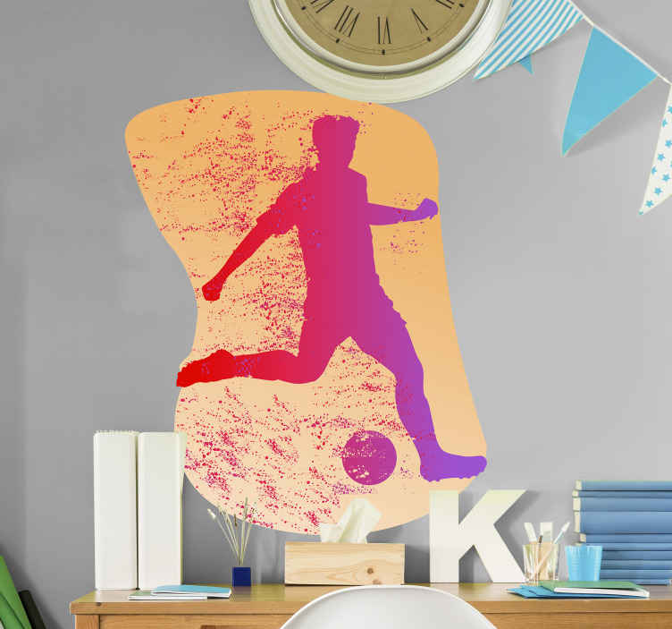 Vinilo fútbol silueta de patada dinámica - TenVinilo