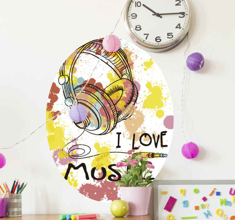 I Love Music Musical Wall Sticker Tenstickers