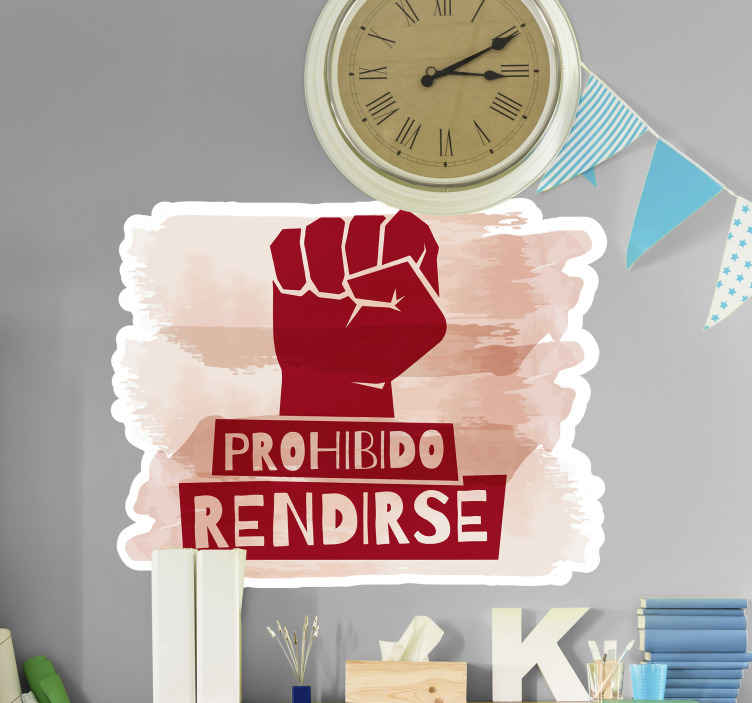 Vinilo frase No se permite rendirse - TenVinilo