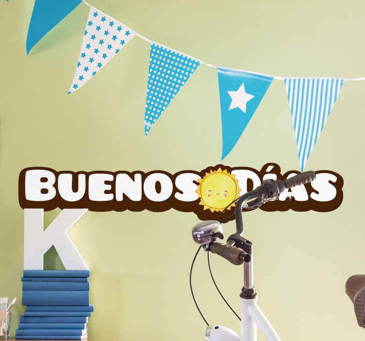 Vinilo frase buenos días con sol - TenVinilo