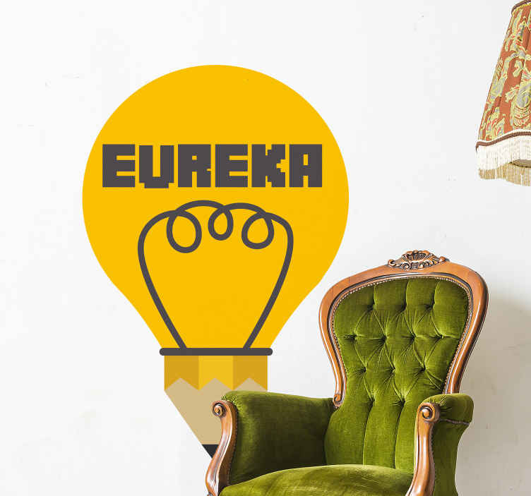 Vinilo frase célebre las ideas eureka iluminan las mentes - TenVinilo
