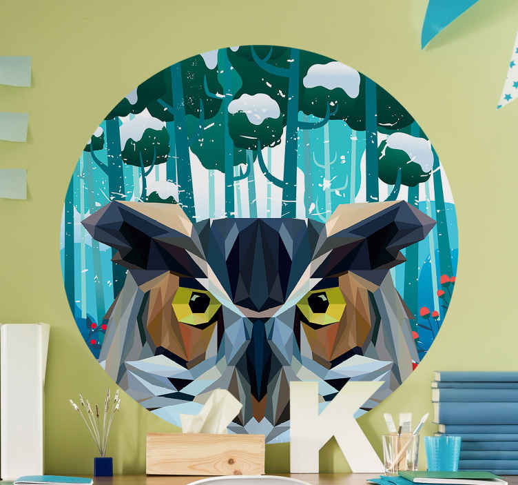 Nálepka s geometrickým vtáčikom na stenu - Tenstickers