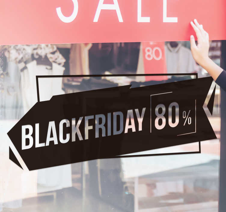 TenStickers. Autocolantes Promoções Black Friday Personalizável. Adesivo decorativo para montras referente às promoções da Black Friday em que poderá personalizar a percentagem! 50 cores disponíveis.