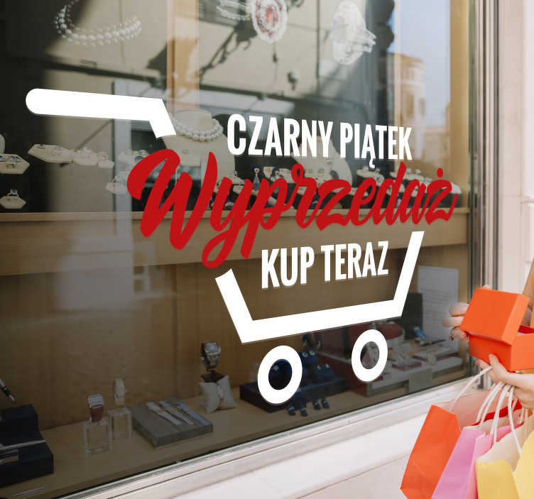 Naklejka na okno Czarny Piątek kup teraz - TenStickers