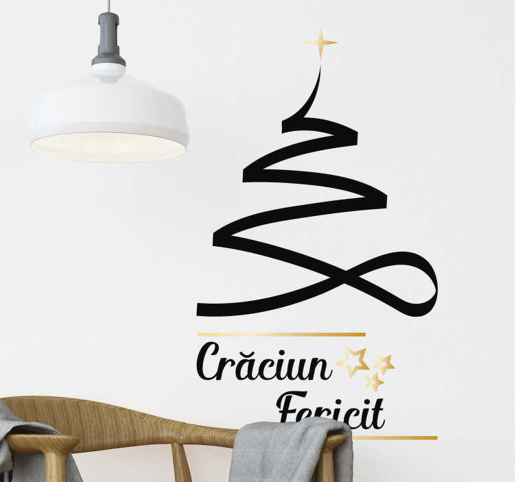 Copac de veselie romania autocolant de craciun - TenStickers