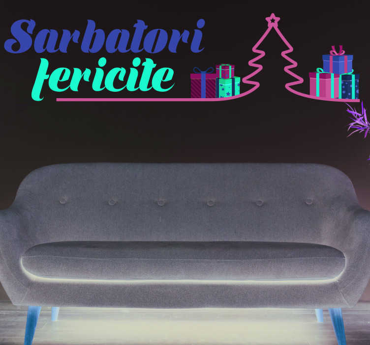 Sarbatori fericite romania autocolant de craciun - TenStickers