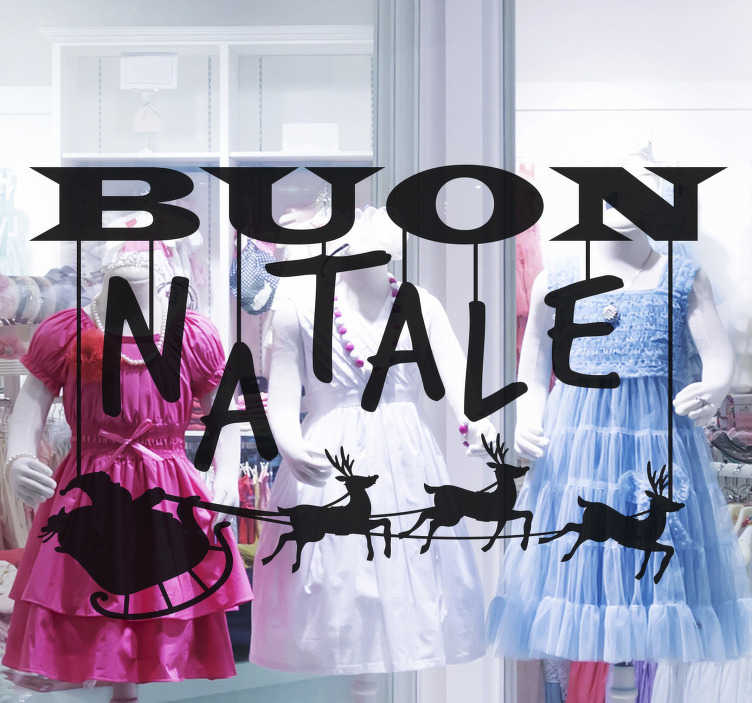 Adesivo Natale slitta con renne