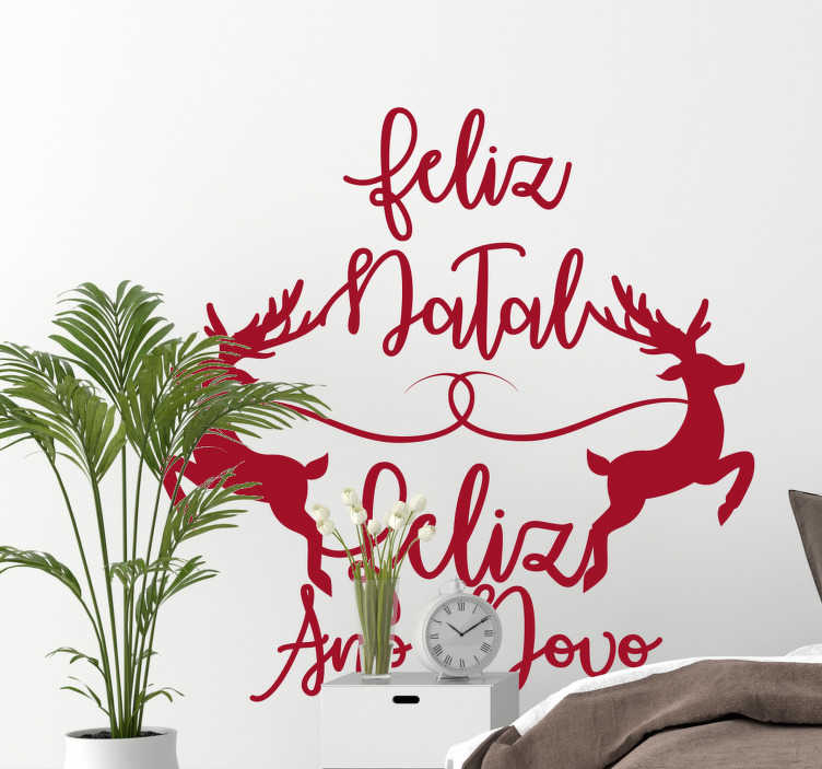 Autocolantes decorativos de Natal Pinheiro feliz natal pt - TenStickers