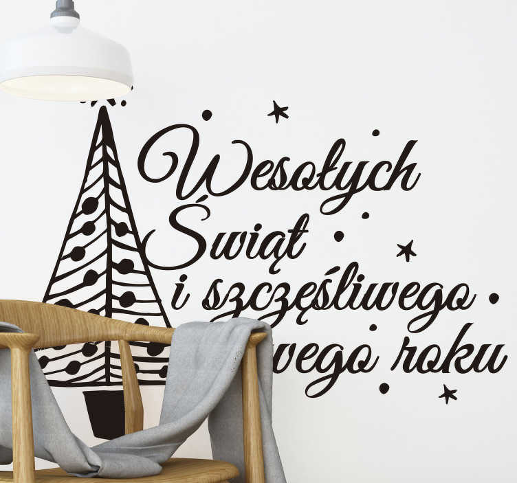 Naklejka świąteczna choinka Nowy Rok - TenStickers