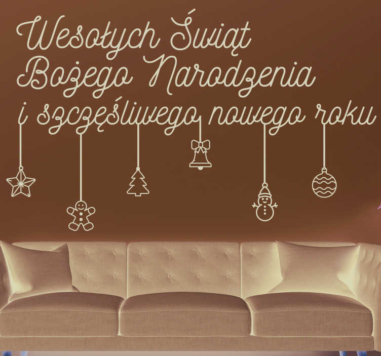 Naklejka życzenia świąteczne Nowy Rok - TenStickers