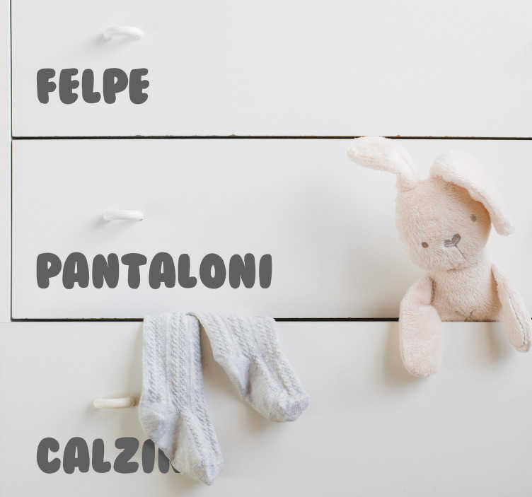 Adesivo murale divisori cassetti