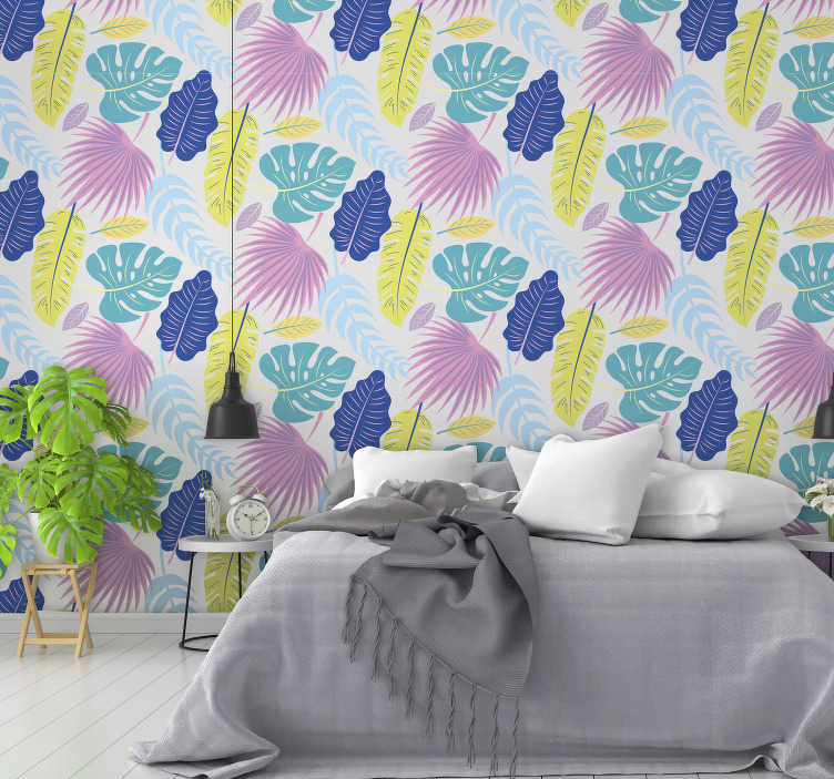 adhesif deco fleurs tropicales
