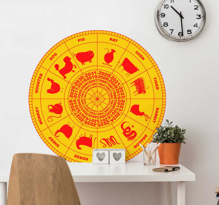 Chinese zodiac star sign sticker - TenStickers