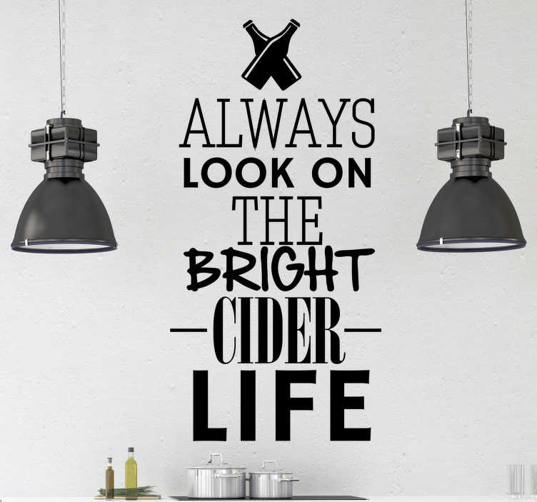 Bright cider life drink wall sticker