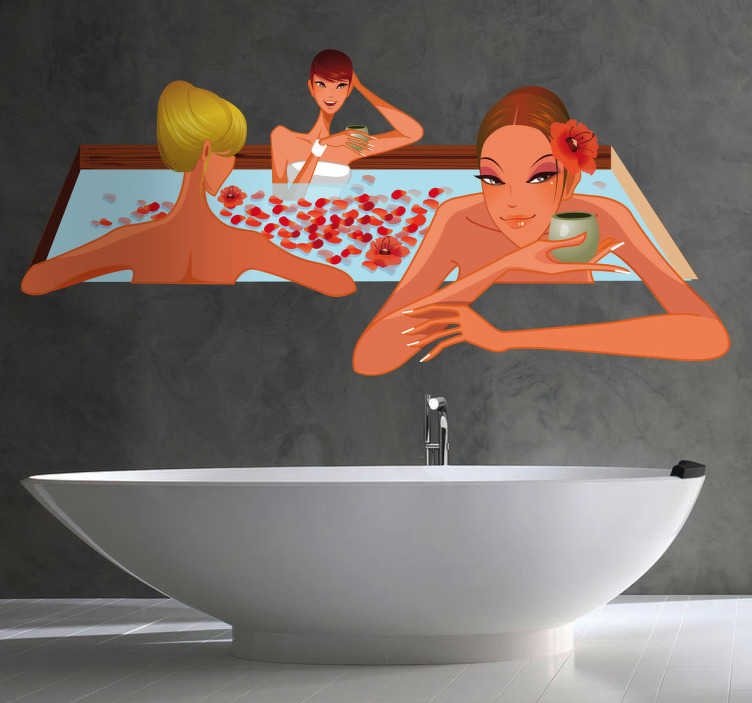 Vinilo decorativo mujeres jacuzzi - adhesivo