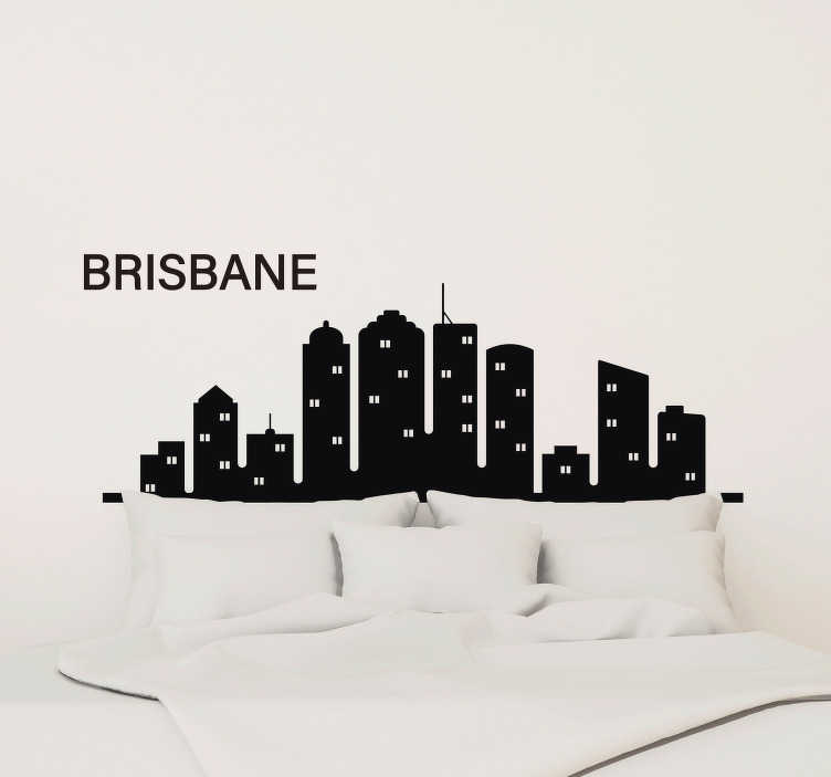 Brisbane skyline silhouette sticker TenStickers