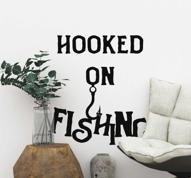 Fishing text nautical sticker - TenStickers