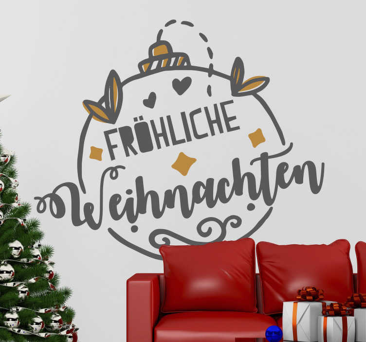 Weihnachtsaufkleber Baumkugel "Fröhliche Weihnachten" TenStickers