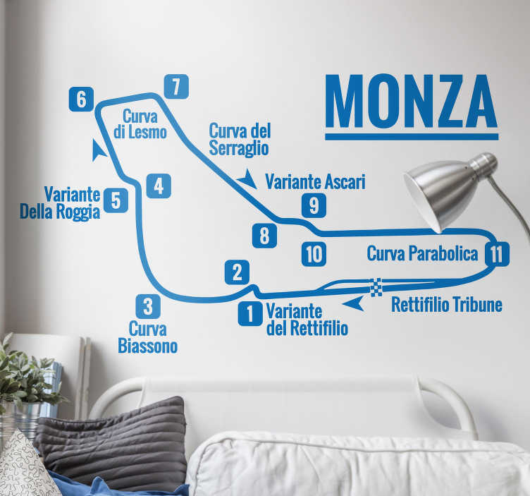 Adesivo murale sport circuito di Monza