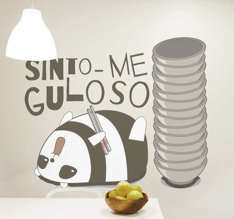 Vinil com animais selvagens Panda a Comer - TenStickers