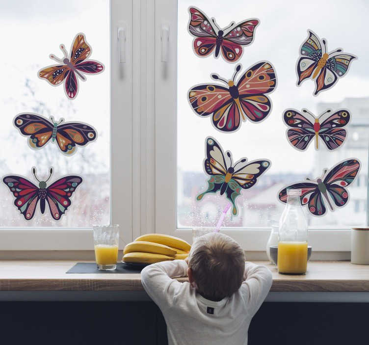 7 adesivi per finestra HERMA 15104 Adesivi per finestra Farfalle riutilizzabili per cameretta dei bambini autoadesivi 