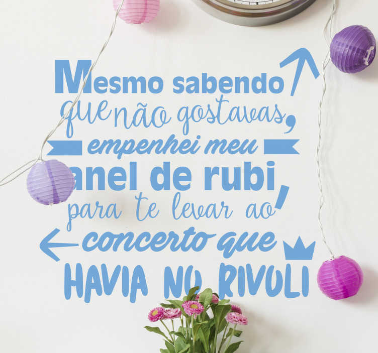 Vinis de letras de canções Paixão - TenStickers