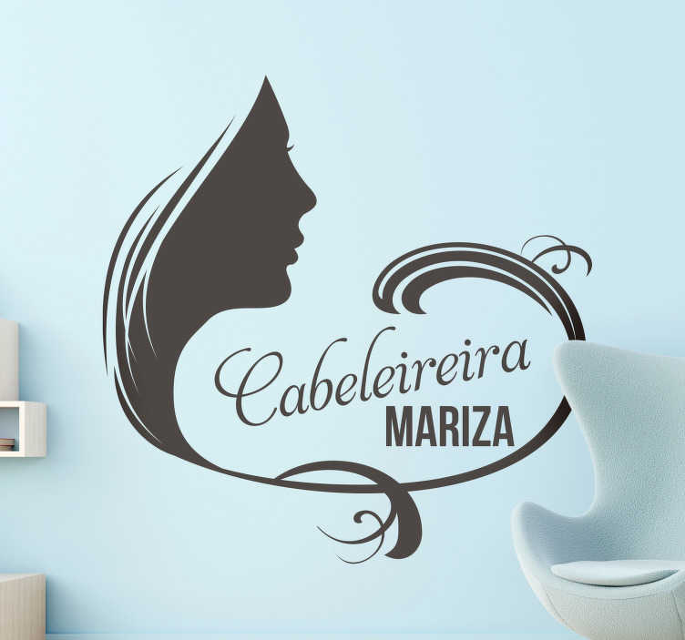 Autocolantes negócios Silhueta de Cabeleireira - TenStickers